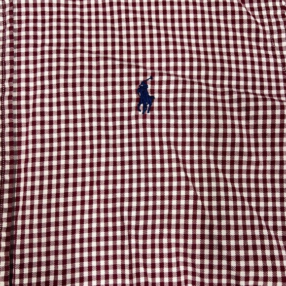 Ralph Lauren Mens Custom Fit Gingham Button-Down Shirt Red & White Checkered M - Picture 4 of 4
